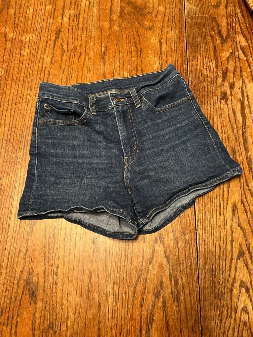 Levi Strauss High-Rise Dark Indigo Denim Shorts for Women